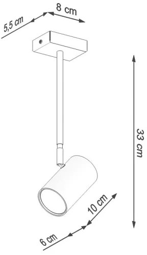 Sollux SL.1074 - Lampadario su palo NORANO 1xGU10/40W/230V nero