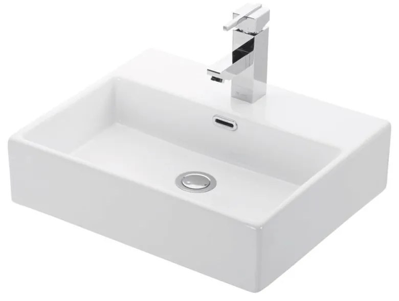 New Line B3 Lavabo lavamani 50x42 rettangolare Sospeso In Porcellana Bianco