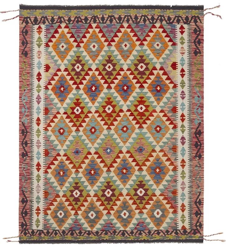 Tappeto Kaudani 26 etnico in lana, annodato a mano, multicolore, L 200 x L 158 cm