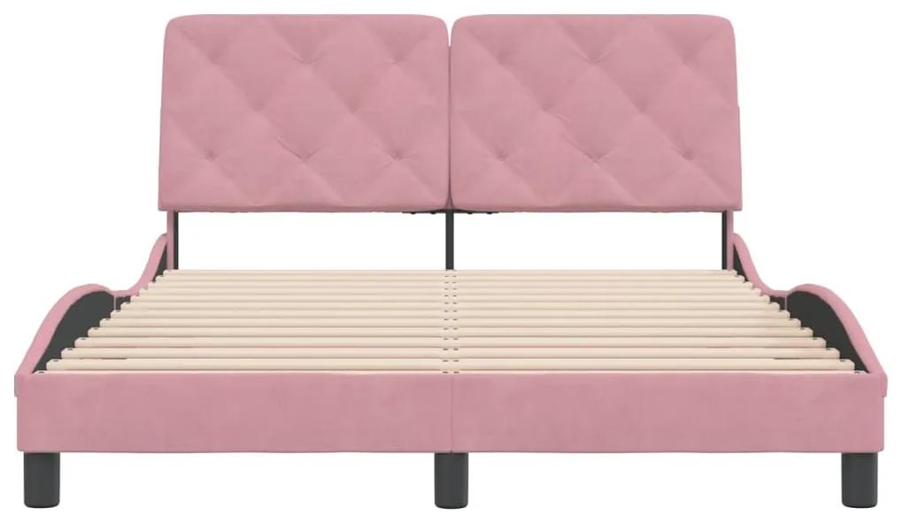 Giroletto con testiera rosa 120x200 cm in velluto