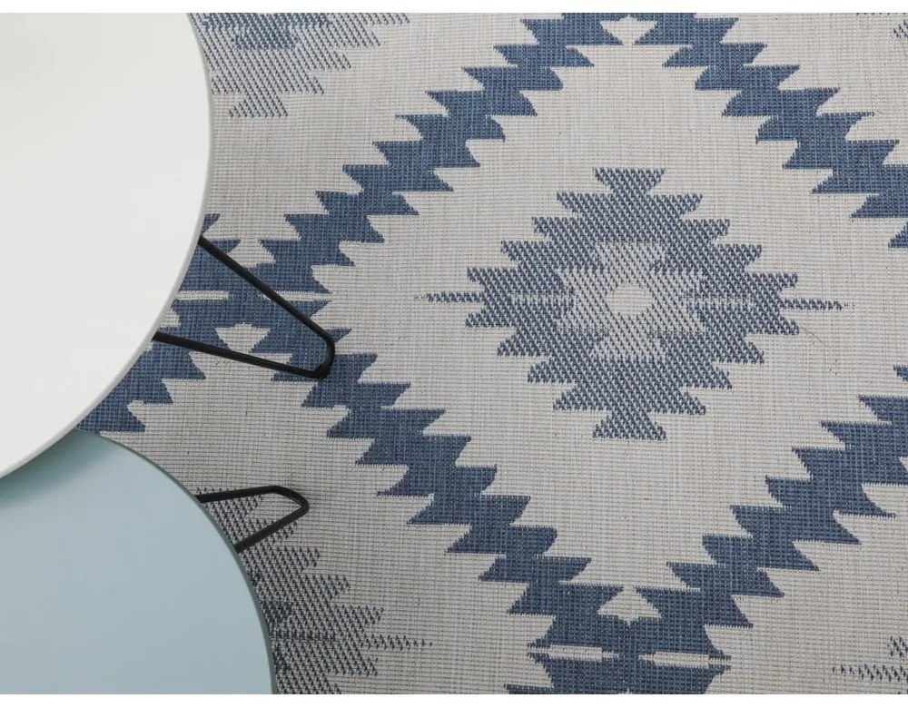 Tappeto da esterno blu e crema , 80 x 250 cm Malibu - NORTHRUGS