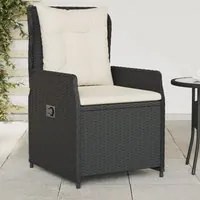 Sedie da Giardino Reclinabili 2 pz Nere in Polyrattan 368652