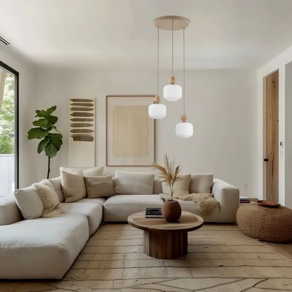 Lampadario a cavo BALLO 3xE14/10W/230V beige