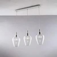 Lampadario Contemporaneo Ares Trasparente 3 Luci E27