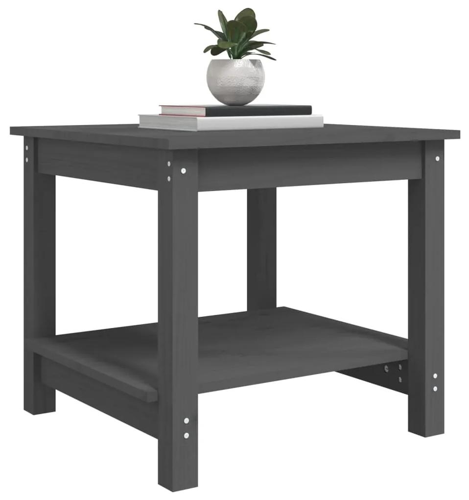 Tavolino da salotto grigio 50x50x45 cm legno massello di pino