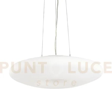 Glory sospensione in vetro bianco 3 luci attacco e27 d.50cm