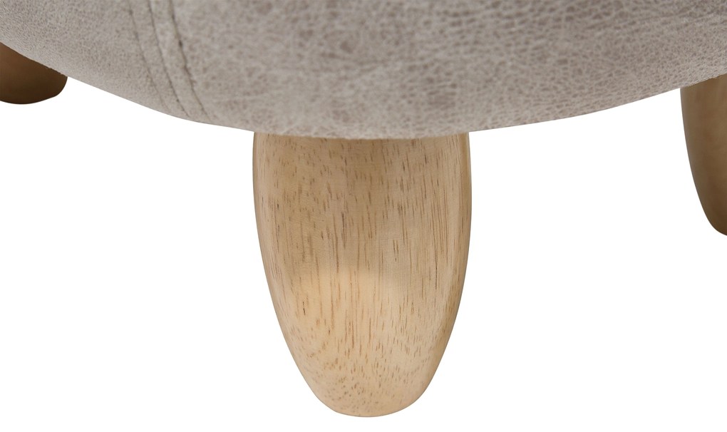 Pouf in tessuto similpelle grigio chiaro ELEPHANT Beliani