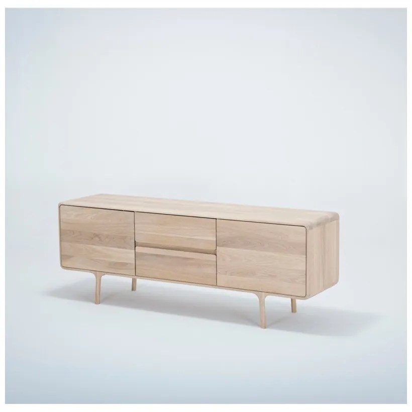 Cassettiera TV in legno massiccio di quercia Fawn - Gazzda