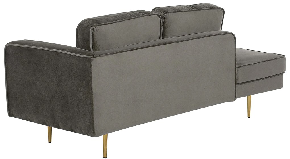 Chaise longue velluto tortora destra MIRAMAS Beliani