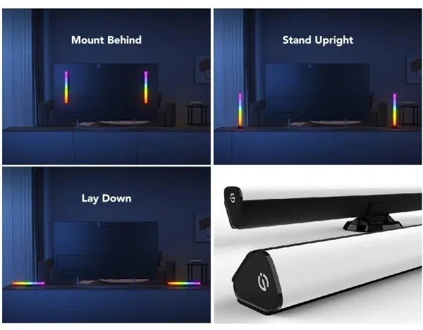 Govee - Pannello LED SMART RGBIC 38 cm per TV 43-75" - 2 pezzi Wi-Fi