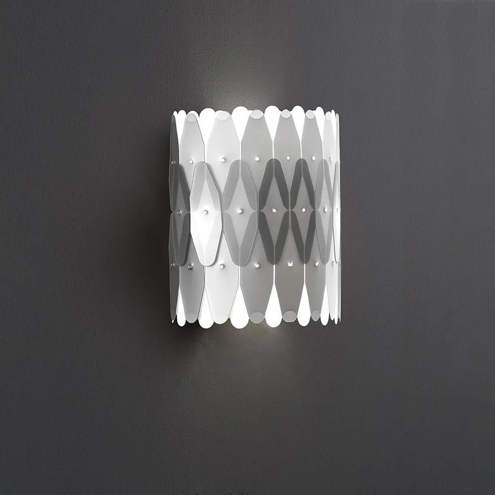 Applique Moderna Amanda 1 Luce In Polilux Silver Made In Italy