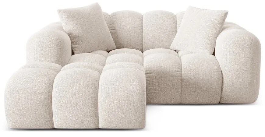 Divano angolare color crema (con penisola a sinistra/con chaise lounge) con rivestimento in ciniglia Treno – Cosmopolitan Design