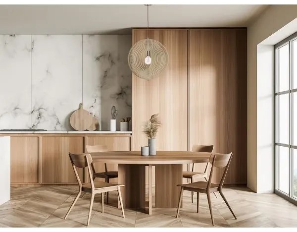 Lampadario in legno su cavo 1xE27/60W/230V Ø 43,5 cm massello/impiallacciato/faggio/legno di hevea