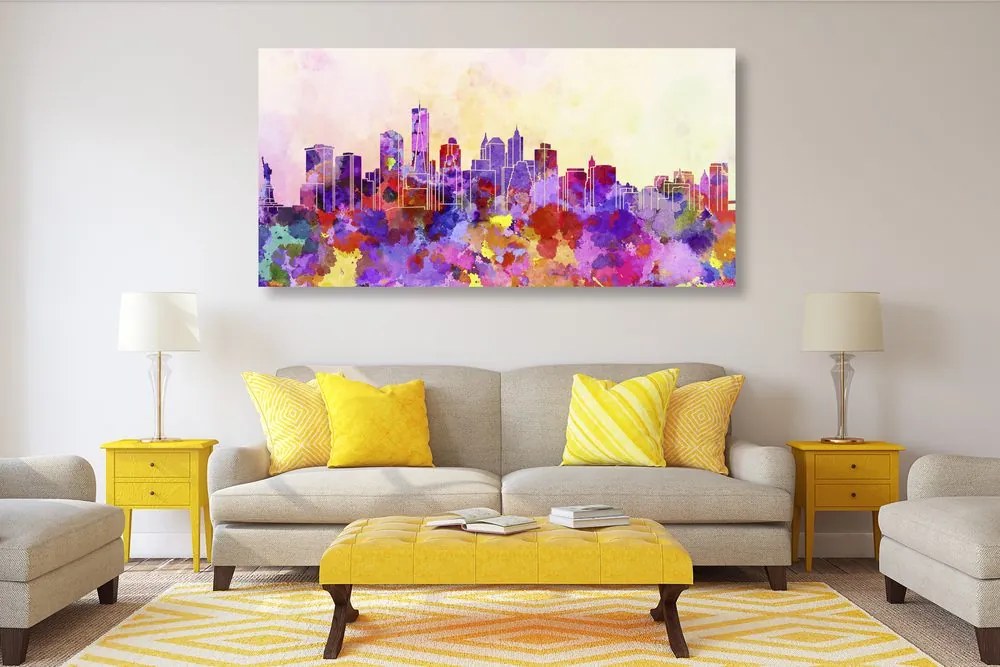 Quadro su tela – New York in versione acquerello