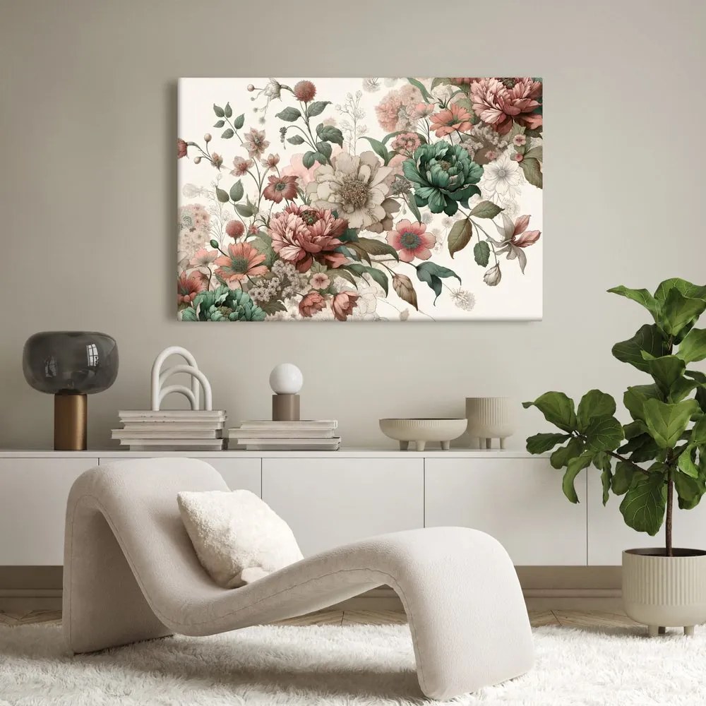 Quadro su tela – Fiori delicati in tonalità pastello
