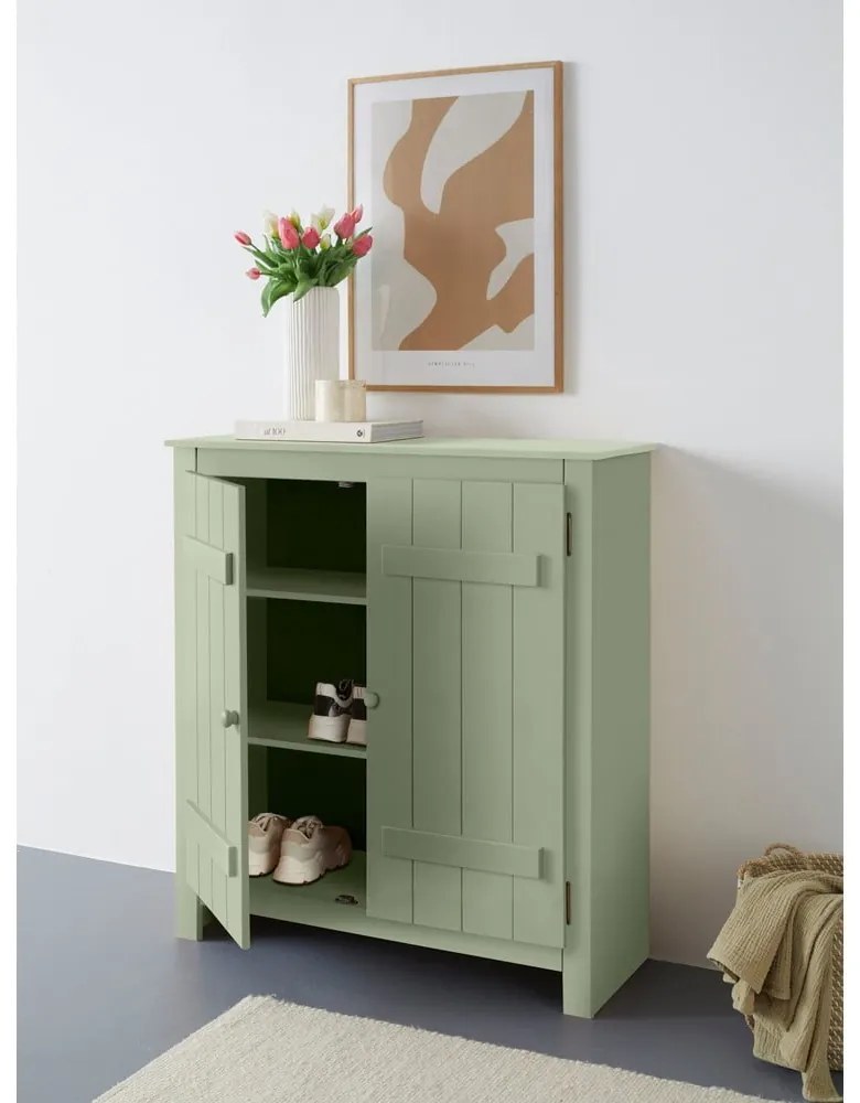 Madia in legno di pino verde chiaro 100x110 cm Bertram - Støraa