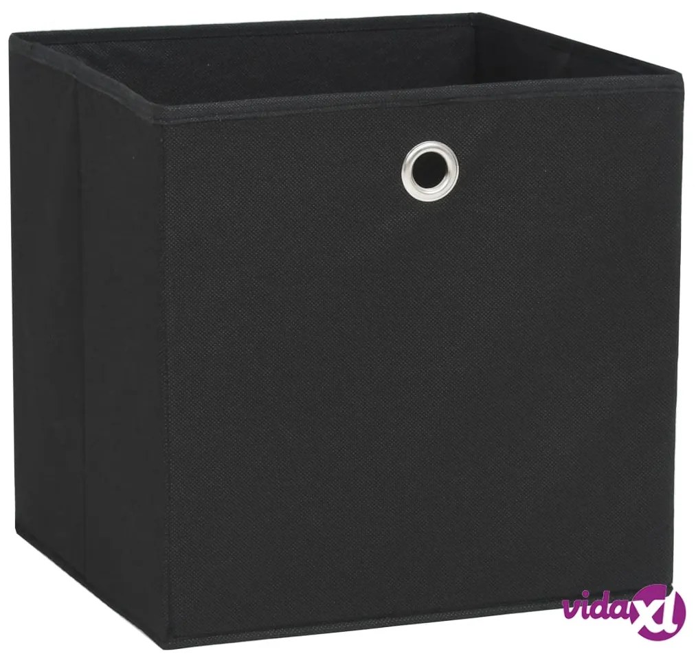 vidaXL Contenitori 4 pz in Tessuto non Tessuto 28x28x28 cm Nero