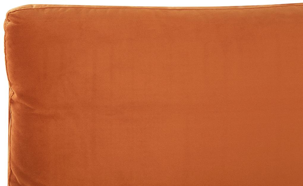 Letto matrimoniale velluto arancione 180 x 200 cm MELLE Beliani