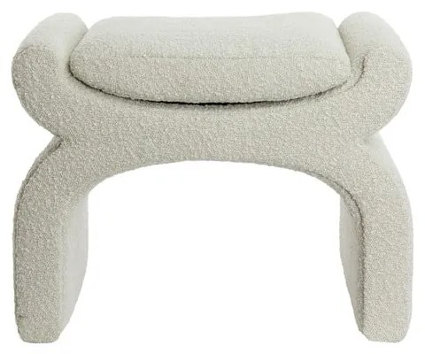 Sgabello crema in tessuto bouclé Nafya - Light & Living