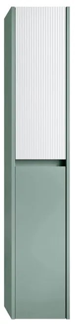 Colonna per mobile bagno Niwa 2 ante P 27 x L 30 x H 160 cm laccato opaco verde timo con vetro bianco cannettato
