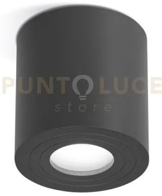 Ges1074- plafoniera alluminio grigio antracite tonda 1 luce attacco...