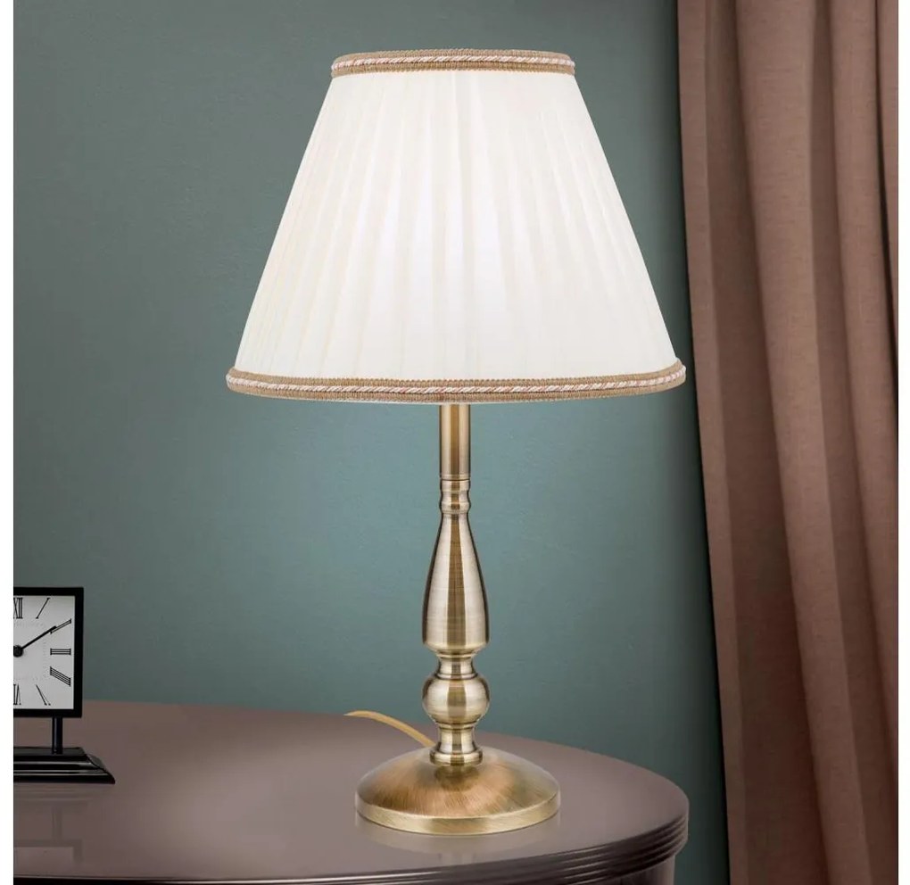 Orion LA 4-1085/1 - Lampada da tavolo TONIA 1xE27/60W/230V diametro 30 cm bianco/bronzo