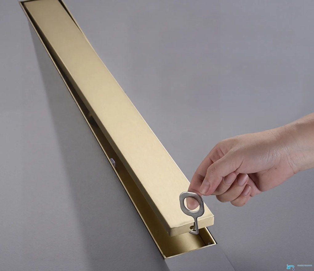 Canalina di scarico EYN GBK1004 in oro opaco, 60 o 80 cm — 80 cm
