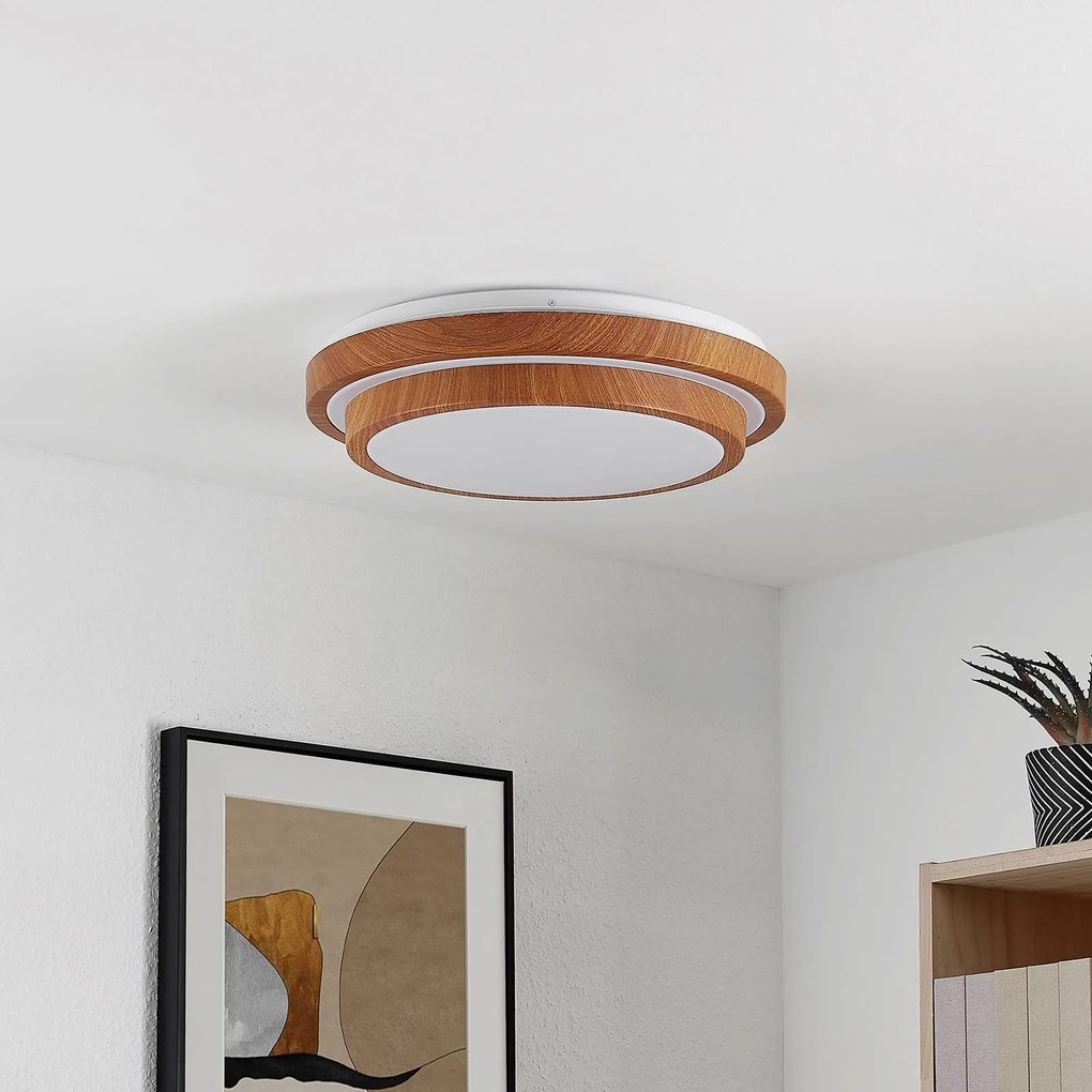 Plafoniera a LED Vaako Lindby, Legno chiaro, Studio / Ufficio, Plastica, Moderno, Plafoniera LED