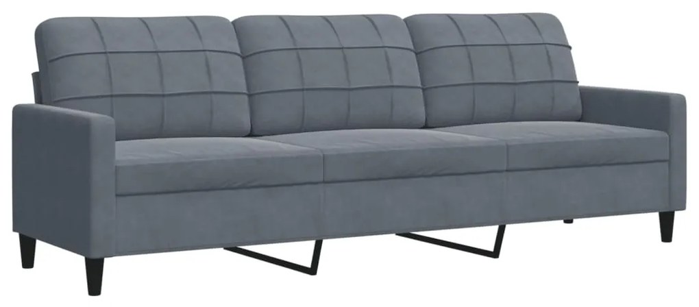 Set di divani 4 pz con cuscini e rinforzi grigio scuro velluto