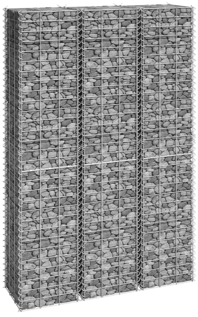 Fioriere Rialzate A Gabbione 3 Pz 30x30x150 Cm İn Ferro /