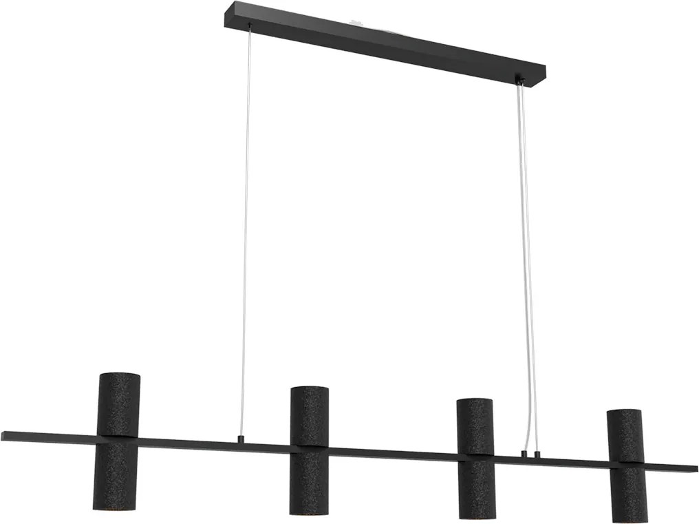 Lampadario Lineare a Sospensione 8xGU11 in Pietra Nera