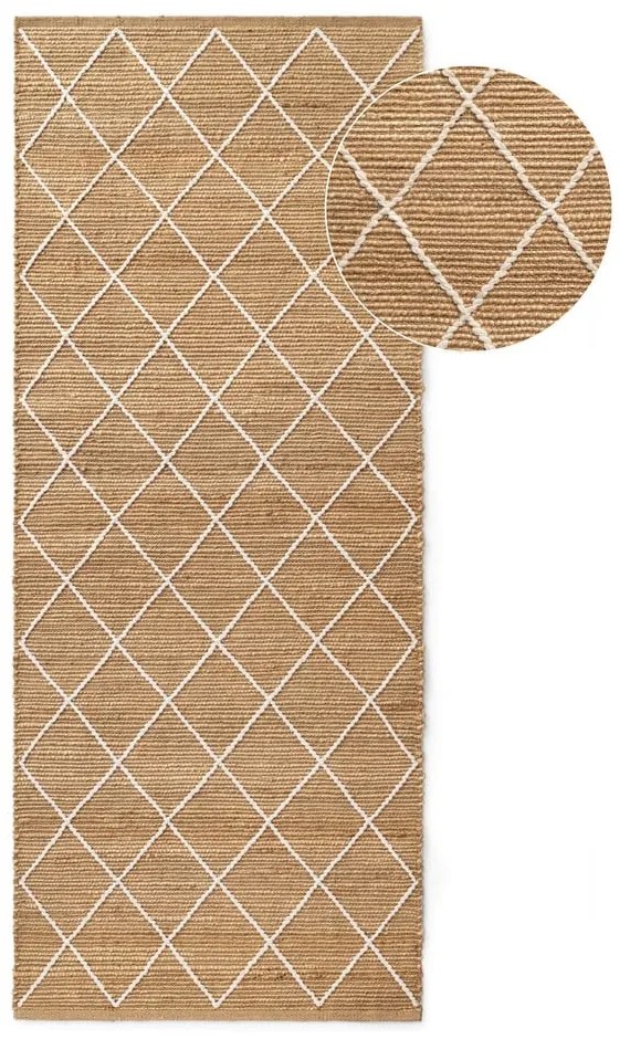 Passatoia di colore naturale in iuta tessuta a mano 80x200 cm Kunu – Hanse Home