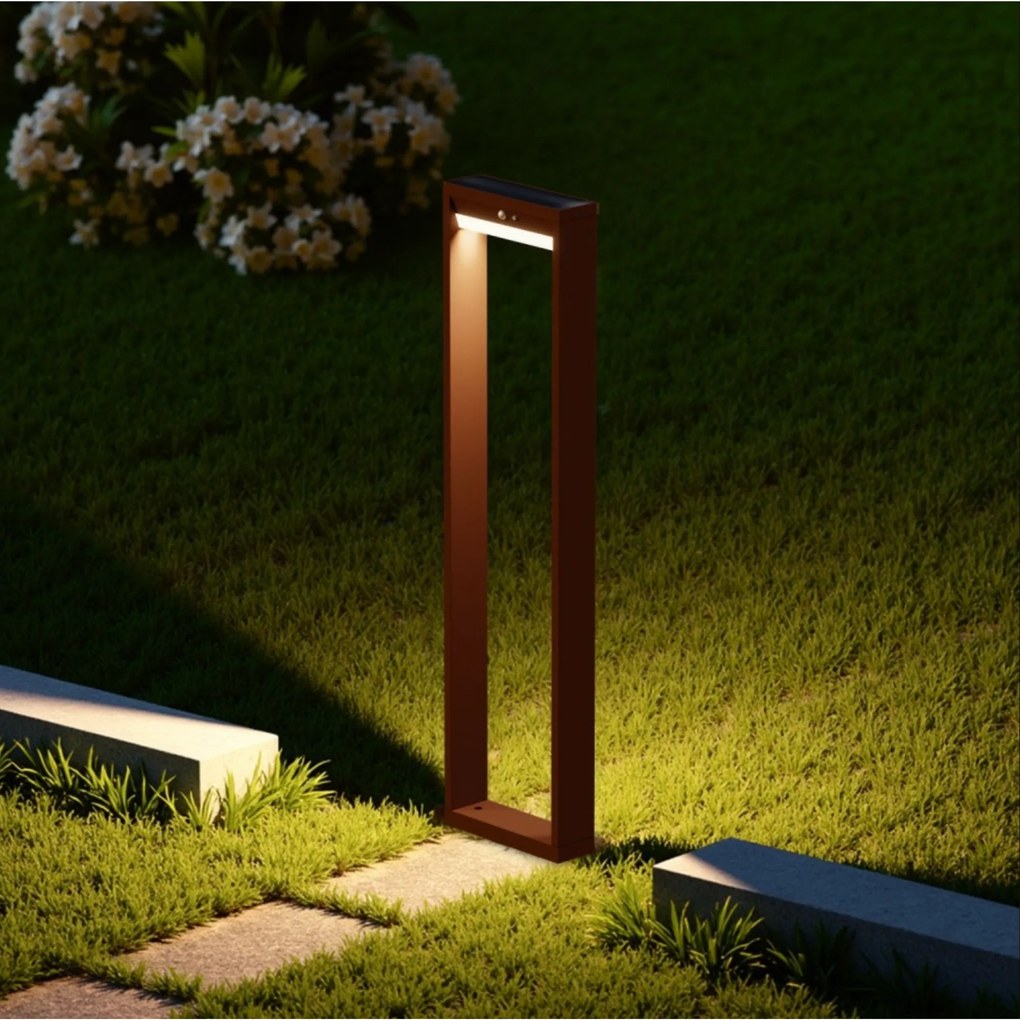 Lampioncino da Giardino Solare 600 Lumen "LMS-091" Corten