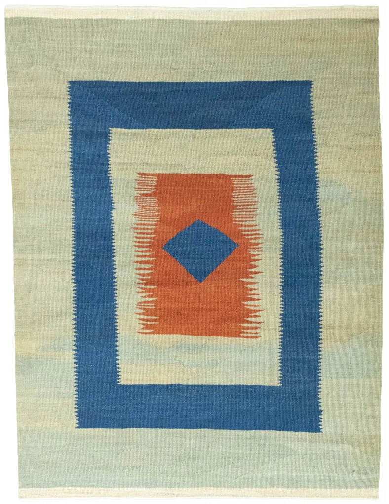 Kilim Tappeto persiano 160x210 Verde (Iran) Tessuto A Mano