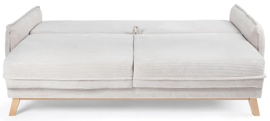Divano letto in velluto a coste beige 218 cm Tori - Bonami Selection