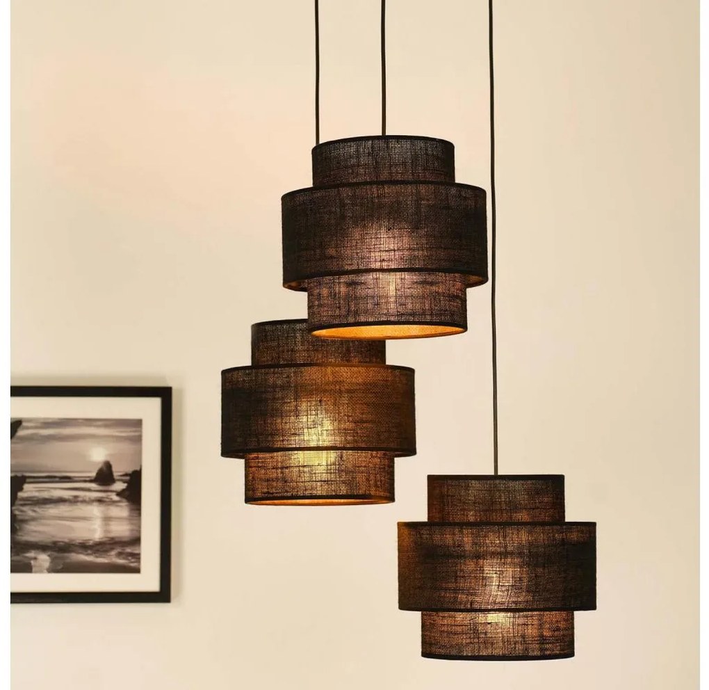 Brilagi - Lampadario a sospensione con filo SPACE YUTE 3xE27/15W/230V nero