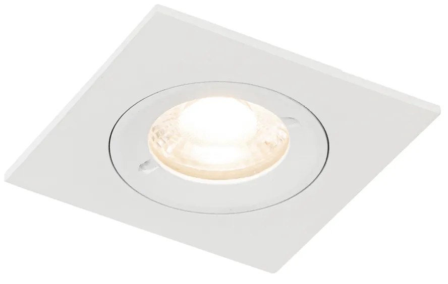 Faretto da incasso moderno bianco quadrato IP44 - Xena