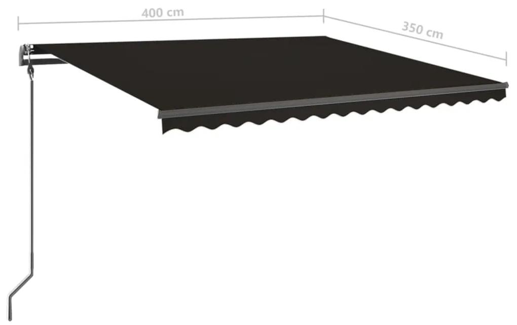 Tenda da Sole Retrattile Automatica con Pali 4x3,5 m Antracite