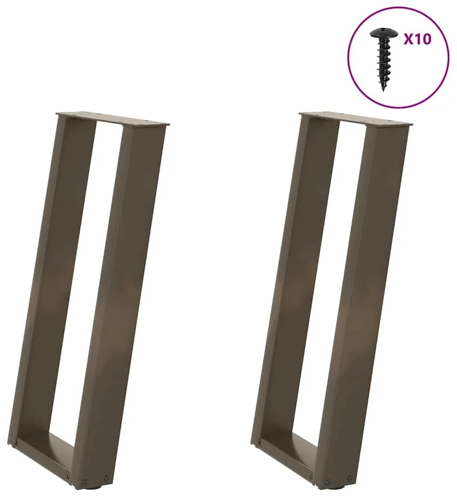 Gambe Tavolo Consolle A U 2 Pz 28x(72-73) Cm Acciaio /