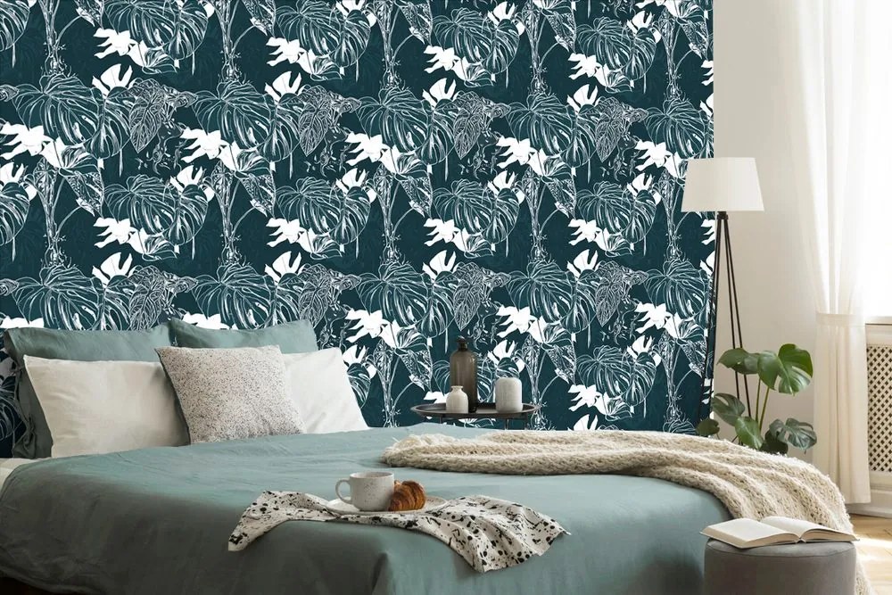 Carta da parati – Foglie tropicali di monstera