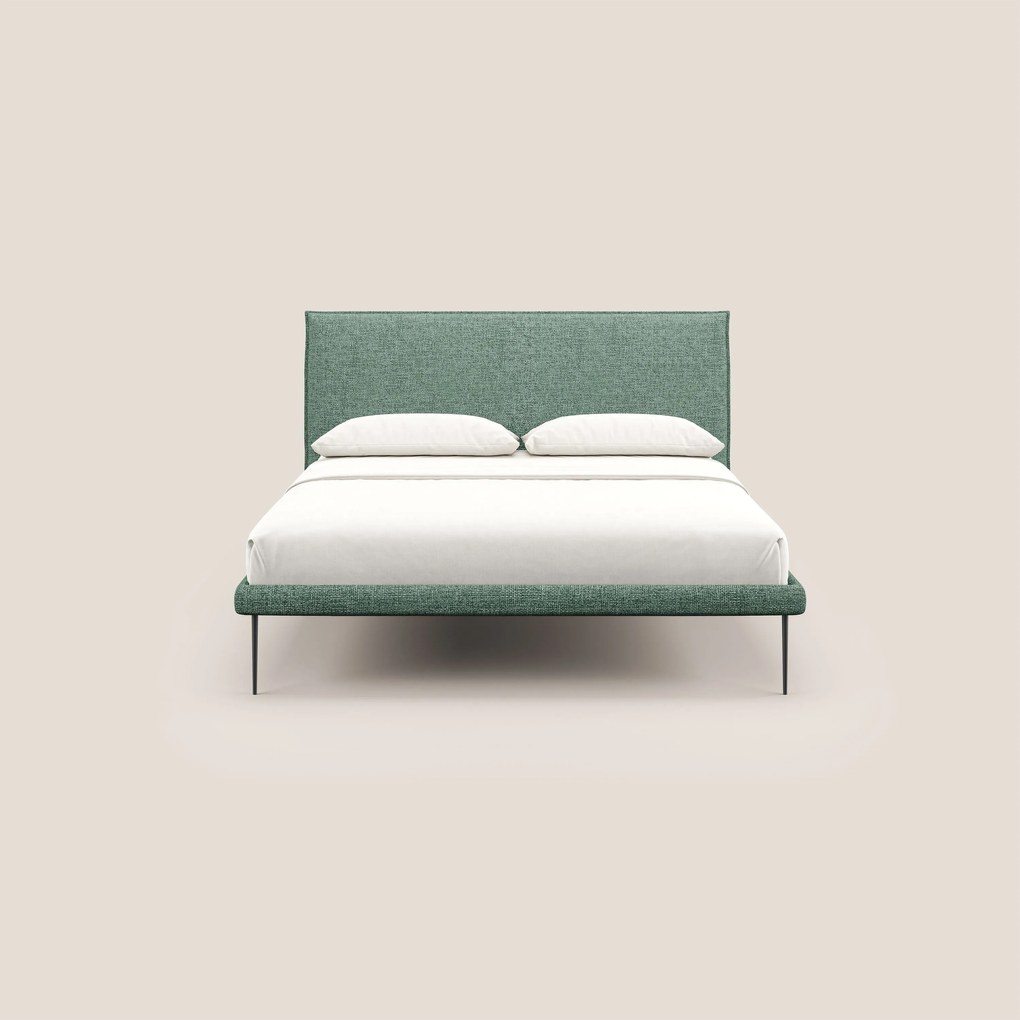 Theo letto imbottito moderno sfoderabile con piedi alti in metallo in tessuto impermeabile T10