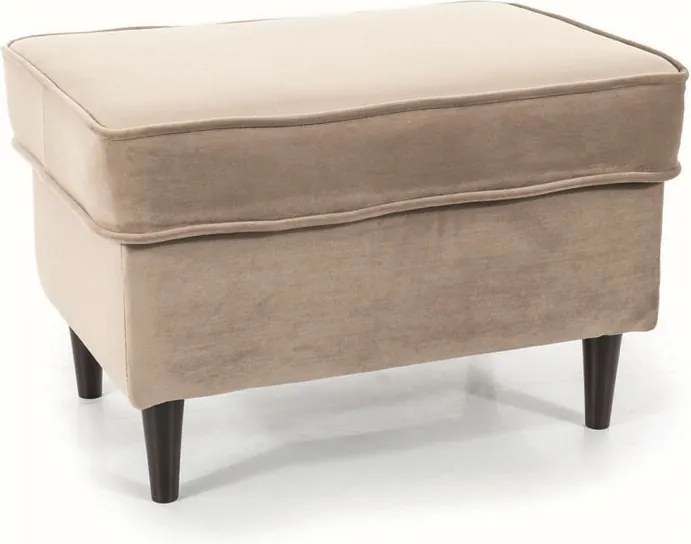 Pouf Ron Velvet beige scuro – 60x40x43 cm