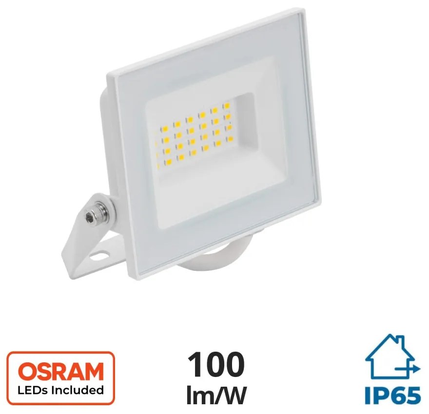 Faro LED 20W, Bianco, IP65, chip LED OSRAM Colore Bianco Freddo 6.000K