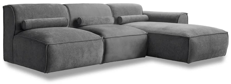 Divano angolare componibile grigio (con penisola a destra) Flex Felix – Miuform