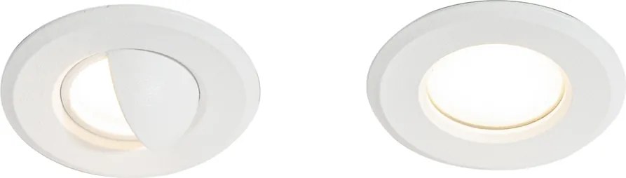 Set di 5 faretti da incasso moderni bianchi con LED IP67 - Linsey