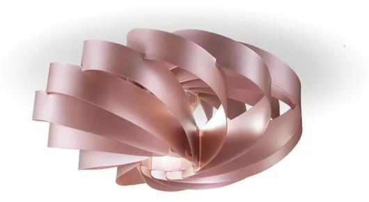 Plafoniera Moderna 1 Luce Flat In Polilux Rosa Metallico D40 Made In Italy