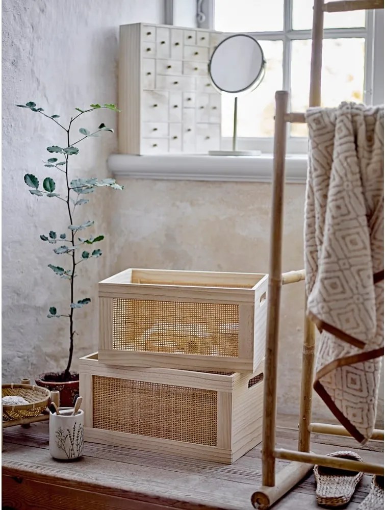 Scatole in set di colore naturale in legno 2 pz 39x29x20 cm Piana – Bloomingville