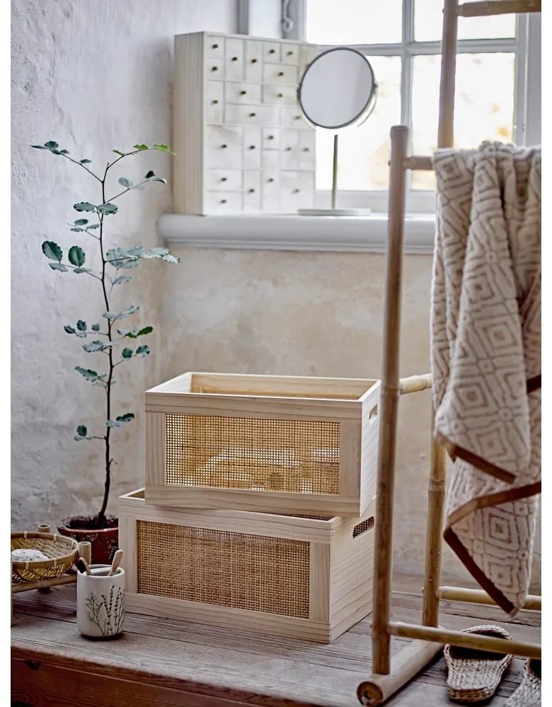 Set di accessori da bagno in gres crema Bea - Bloomingville