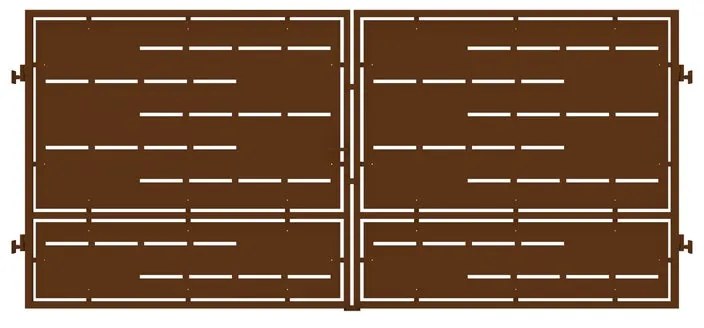 Cancello manuale Privacy in ferro, apertura centrale, L 408.5 x 180 cm, di colore ruggine