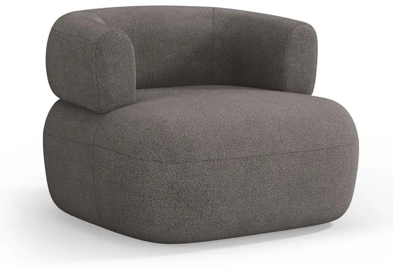 Poltrona grigia in tessuto bouclé Jenny - Micadoni Home